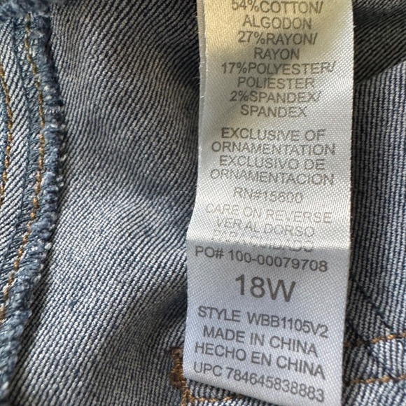 Democracy Ab Solution Skinny Jeans – Plus Size 18W, Mid Rise, Blue Stretch Denim - Picture 6 of 7